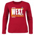 thumbnail image 1 of Women's Fanatics Red Kansas City Chiefs 2024 AFC West Division Champions Plus Size Scoop Neck Long Sleeve T-Shirt, 1 of 1