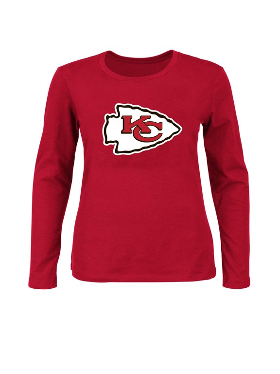 Women's Fanatics Red Kansas City Chiefs Plus Size Primary Logo Long Sleeve T-Shirt