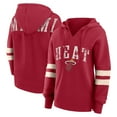 thumbnail image 1 of Women's Fanatics Red Miami Heat Bold Move Dolman V-Neck High Hip Hoodie, 1 of 7