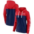 thumbnail image 1 of Women's Fanatics Red/Navy Washington Nationals Take The Field Colorblocked Hoodie Full-Zip Jacket, 1 of 3