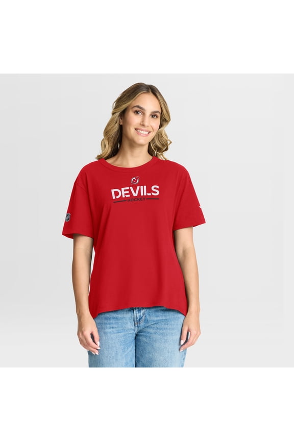 Women's Fanatics Red New Jersey Devils Authentic Pro Primary T-Shirt