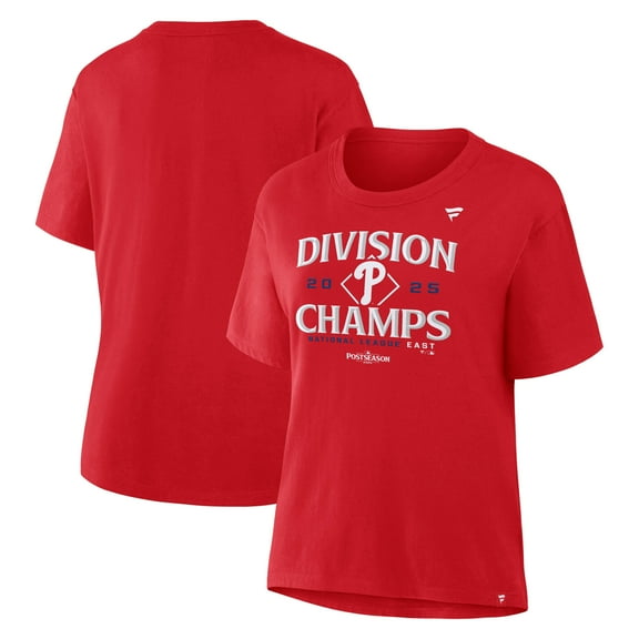 Women's Fanatics  Red Philadelphia Phillies 2025 NL East Division Champions Locker Room T-Shirt