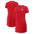 thumbnail image 1 of Women's Fanatics Red St. Louis Cardinals Ruched Drape T-Shirt Dress, 1 of 5