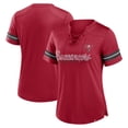 thumbnail image 1 of Women's Fanatics Red Tampa Bay Buccaneers Play Script Lace-Up T-Shirt, 1 of 3