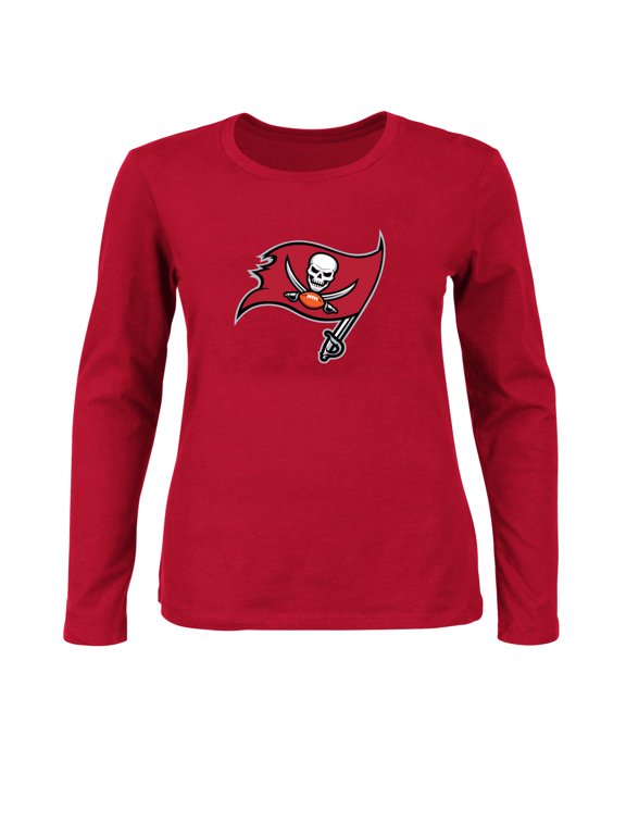 Women's Fanatics Red Tampa Bay Buccaneers Plus Size Primary Logo Long Sleeve T-Shirt