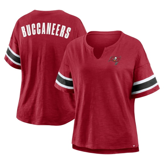 Women's Fanatics Red Tampa Bay Buccaneers Plus Size Redzone Notch Neck T-Shirt
