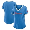 thumbnail image 1 of Women's Fanatics Royal Atlanta Braves Relaxed Fit Vintage Play- Slub V-Neck Fashion Top, 1 of 3