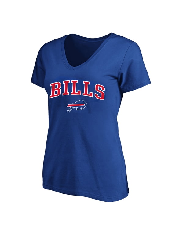 Women's Fanatics Royal Buffalo Bills Plus Size Arch Over Logo V-Neck T-Shirt