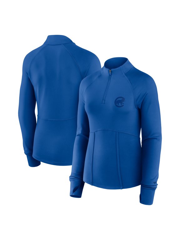 Women's Fanatics Royal Chicago Cubs Elements Raglan Tri-Blend Quarter-Zip Top