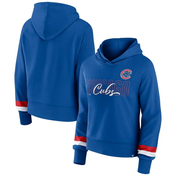 Women's Fanatics Royal Chicago Cubs Over Under Pullover Hoodie