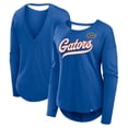 thumbnail image 1 of Women's Fanatics Royal Florida Gators Training Camp Core Long Sleeve V-Neck Fashion T-Shirt, 1 of 3