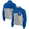 thumbnail image 1 of Women's Fanatics Royal/Heather Gray Chicago Cubs Iconic Cinch Waist Quarter-Zip Top, 1 of 3