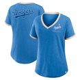 thumbnail image 1 of Women's Fanatics Royal Los Angeles Dodgers Binge Worthy Stadium Slub V-Neck T-Shirt, 1 of 5