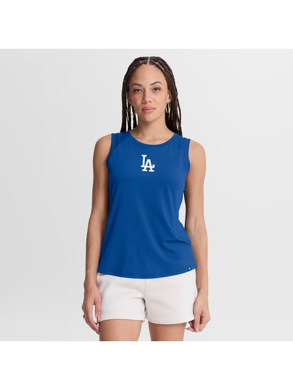 Women's Fanatics Royal Los Angeles Dodgers Draped Mesh Back Performance Tank Top