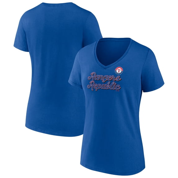 Women's Fanatics Royal Texas Rangers Regulation V-Neck T-Shirt