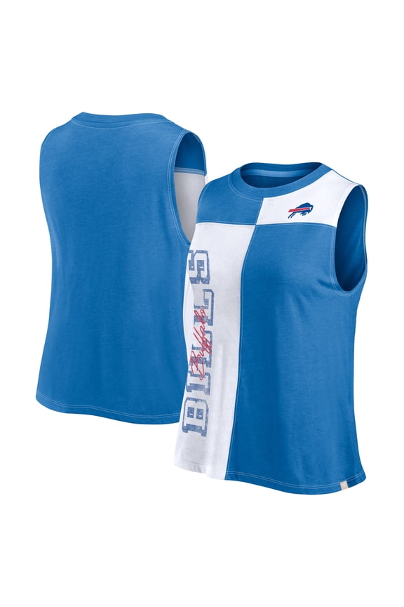 Women's Fanatics Royal/White Buffalo Bills Script Color Block Tank Top