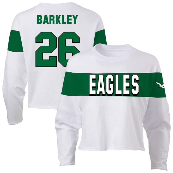 Women's Fanatics Saquon Barkley Ash Philadelphia Eagles Plus Size Name & Number T-Shirt