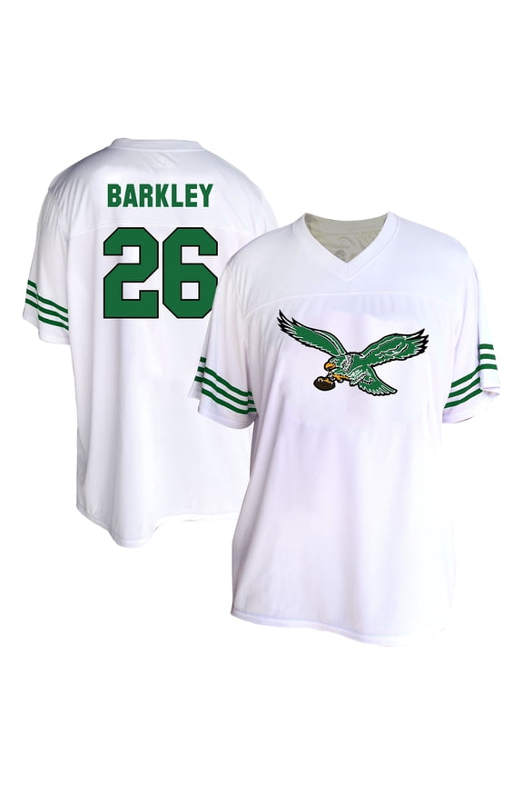 Women's Fanatics Saquon Barkley White Philadelphia Eagles Plus Size Fashion Jersey