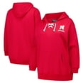 thumbnail image 1 of Women's Fanatics Scarlet Nebraska Huskers Plus Size Scripy Lace-Up V-Neck Hoodie, 1 of 3