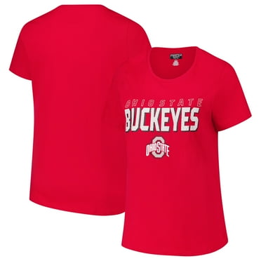 Women's Fanatics Scarlet Ohio State Buckeyes Plus Size Lean Scoop Neck T-Shirt