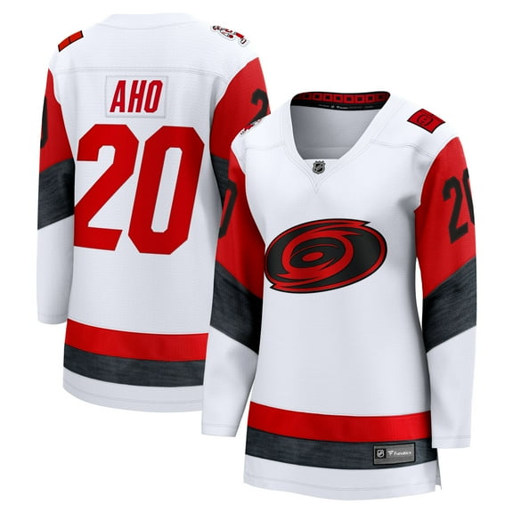 Women's Fanatics Sebastian Aho White Carolina Hurricanes Away Breakaway Jersey