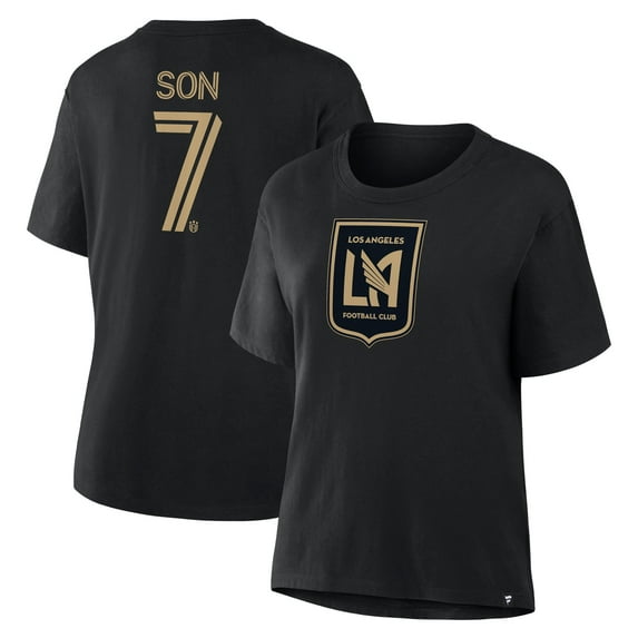 Women's Fanatics Son Heung-Min Black LAFC Name & Number T-Shirt