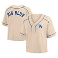 thumbnail image 1 of Women's Fanatics Tan Kentucky Wildcats Oversized Dominant Force Cropped V-Neck T-Shirt, 1 of 5