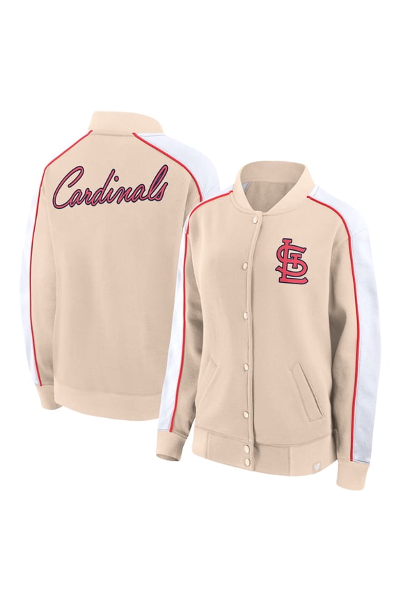 Women's Fanatics Tan St. Louis Cardinals Luxe Lounge Full-Snap Jacket