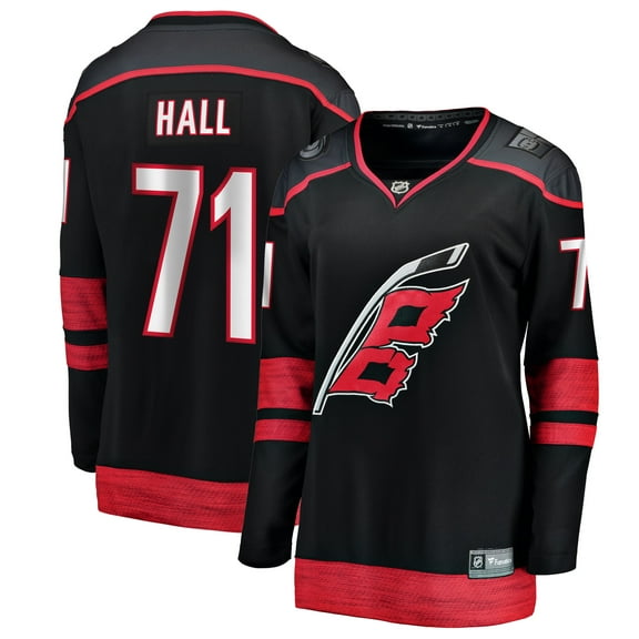 Women's Fanatics Taylor Hall Black Carolina Hurricanes Home Breakaway Player Jersey