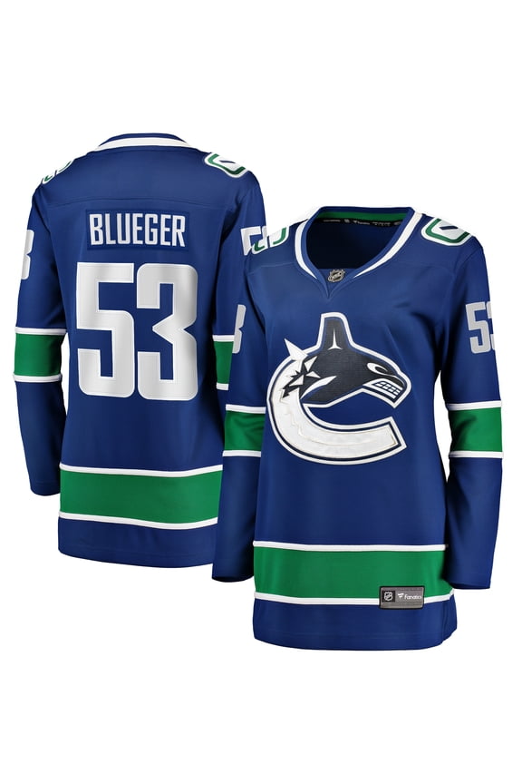 Women's Fanatics Teddy Blueger Blue Vancouver Canucks Home Breakaway Player Jersey