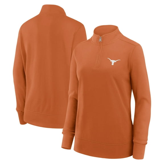 Women's Fanatics Texas Orange Texas Longhorns Velocity French Terry Quarter-Zip Jacket