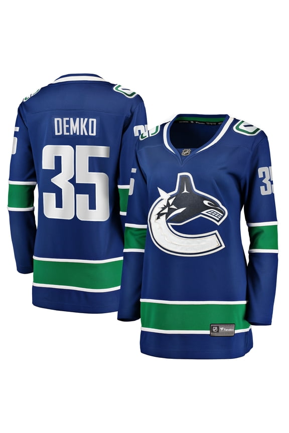 Women's Fanatics Thatcher Demko Blue Vancouver Canucks Home Breakaway Jersey