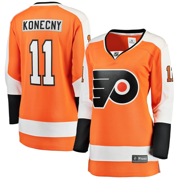 Women's Fanatics Travis Konecny Orange Philadelphia Flyers Home Breakaway Jersey