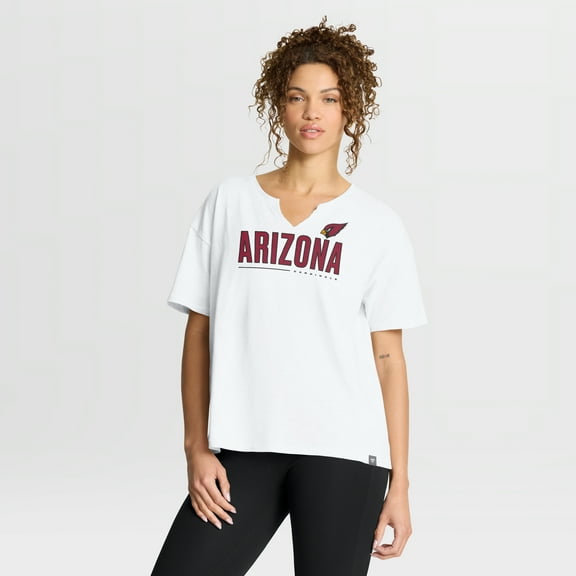 Women's Fanatics White Arizona Cardinals Redzone Slub Boxy T-Shirt