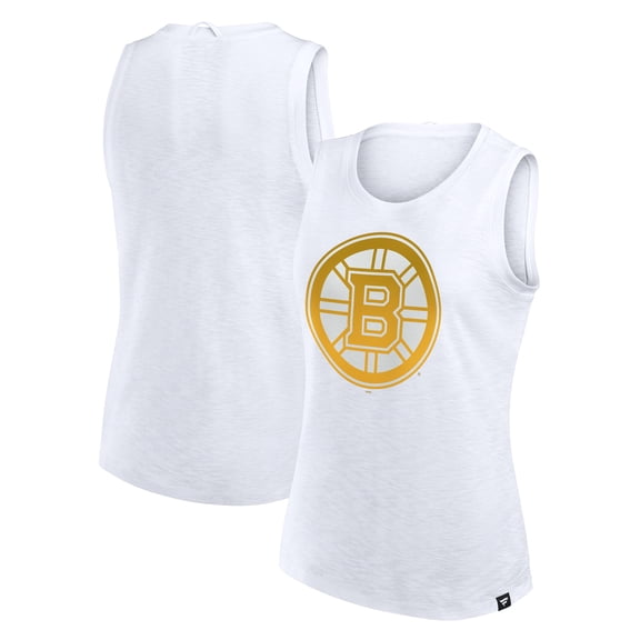 Women's Fanatics White Boston Bruins Activate-Slub Tank Top