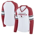 thumbnail image 1 of Women's Fanatics White/Cardinal Arizona Cardinals Redzone Blitz Package Raglan Lace-Up V-Neck Long Sleeve T-Shirt, 1 of 3