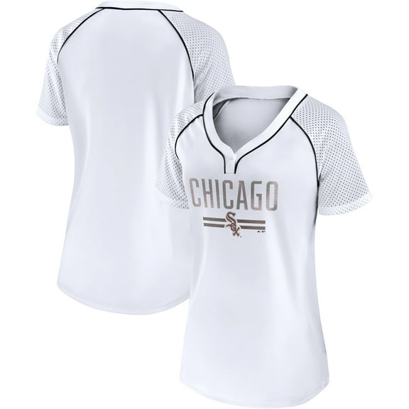 Women's Fanatics White Chicago White Sox Play Calling Raglan V-Neck T-Shirt