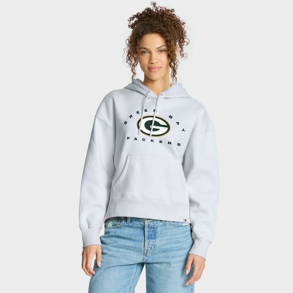 Women's Fanatics White Green Bay Packers Eligible Receiver Legacy Pullover Hoodie