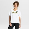 thumbnail image 1 of Women's Fanatics White Green Bay Packers Redzone Slub Boxy T-Shirt, 1 of 5