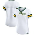thumbnail image 1 of Women's Fanatics White Green Bay Packers Sunday Best Lace-Up T-Shirt, 1 of 3