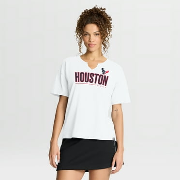 Women's Fanatics White Houston Texans Redzone Slub Boxy T-Shirt