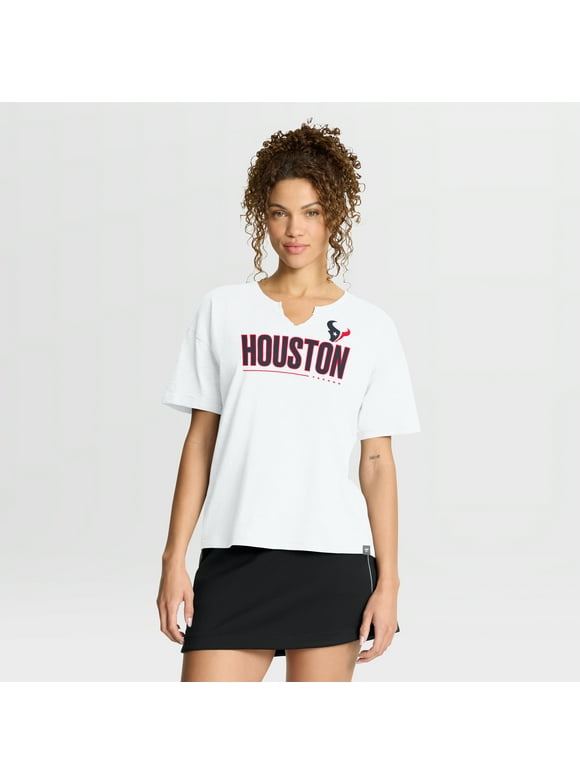Women's Fanatics White Houston Texans Redzone Slub Boxy T-Shirt