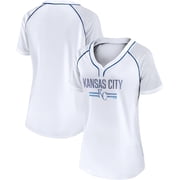 Womens Fanatics White Kansas City Royals Play Calling Raglan V-Neck T-Shirt
