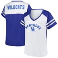 thumbnail image 1 of Women's Fanatics White Kentucky Wildcats Plus Size Rhinestone Glitter Sleeve Stripe V-Neck T-Shirt, 1 of 3