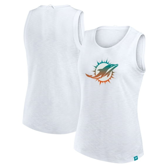 Women's-Fanatics White Miami Dolphins Slub Tank Top