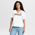 thumbnail image 1 of Women's Fanatics White Minnesota Vikings Redzone Slub Boxy T-Shirt, 1 of 5