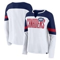 thumbnail image 1 of Women's Fanatics White/Navy Montreal Canadiens Frozen Long Sleeve Notch Neck T-Shirt, 1 of 3