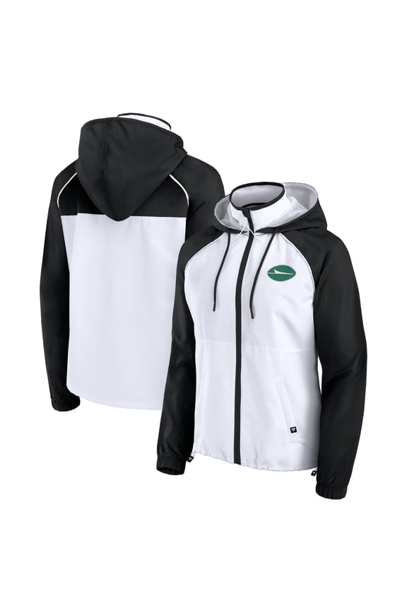 Women's Fanatics White New York Jets Full-Zip Anorak Hoodie Jacket