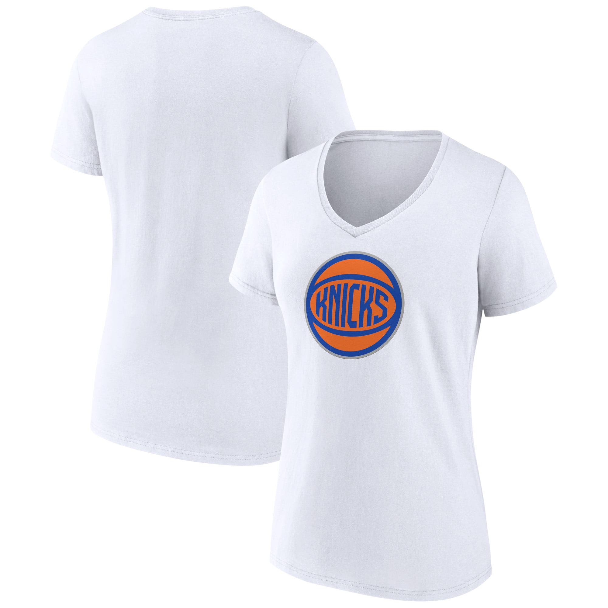 Women's White New York Knicks Alternate Logo VNeck TShirt