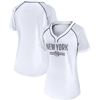 T-shirt Décolleté V New York Yankees 5th & Ocean - Taille M, Bleu Marine, Neuf Avec étiquettes